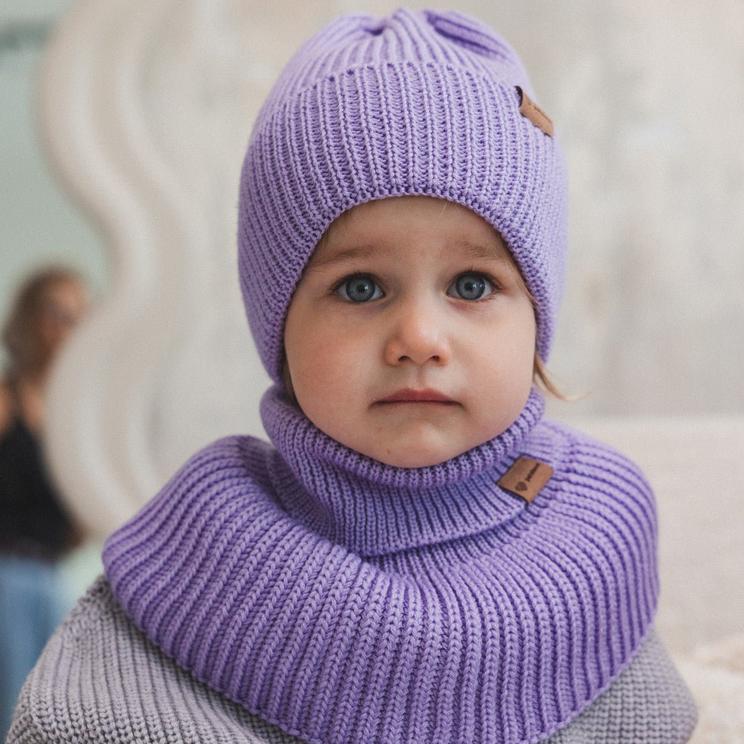Kids 100% Merino Wool Beanie (Lavender) - Tiny Tugz™