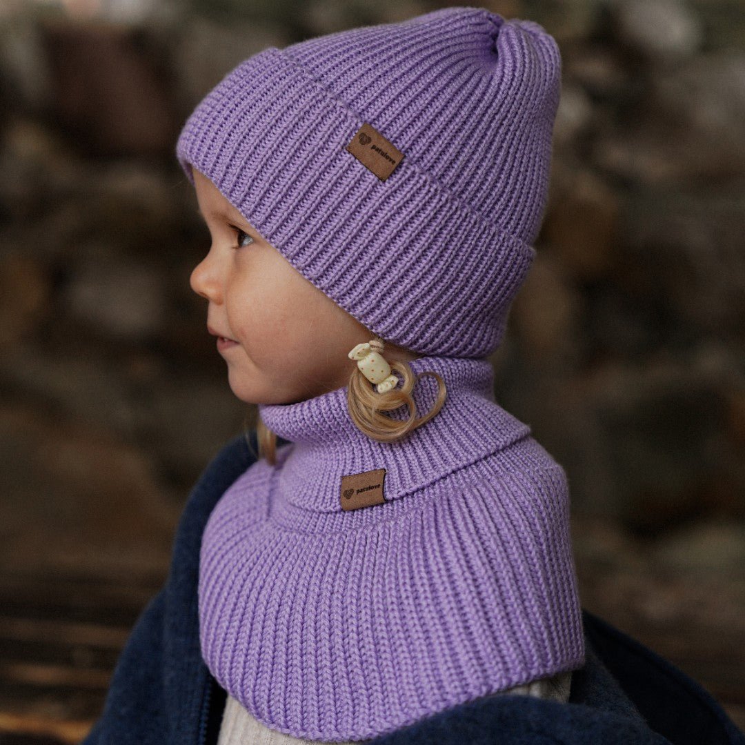 Kids 100% Merino Wool Beanie (Lavender) - Tiny Tugz™