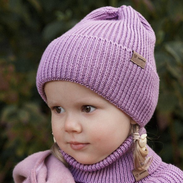 Kids 100% Merino Wool Beanie (Lilac) - Tiny Tugz™