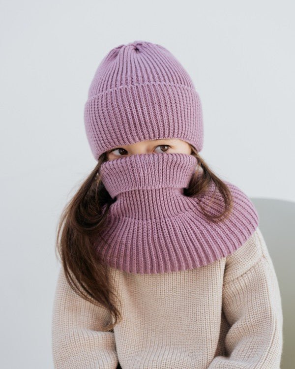 Kids 100% Merino Wool Beanie (Lilac) - Tiny Tugz™