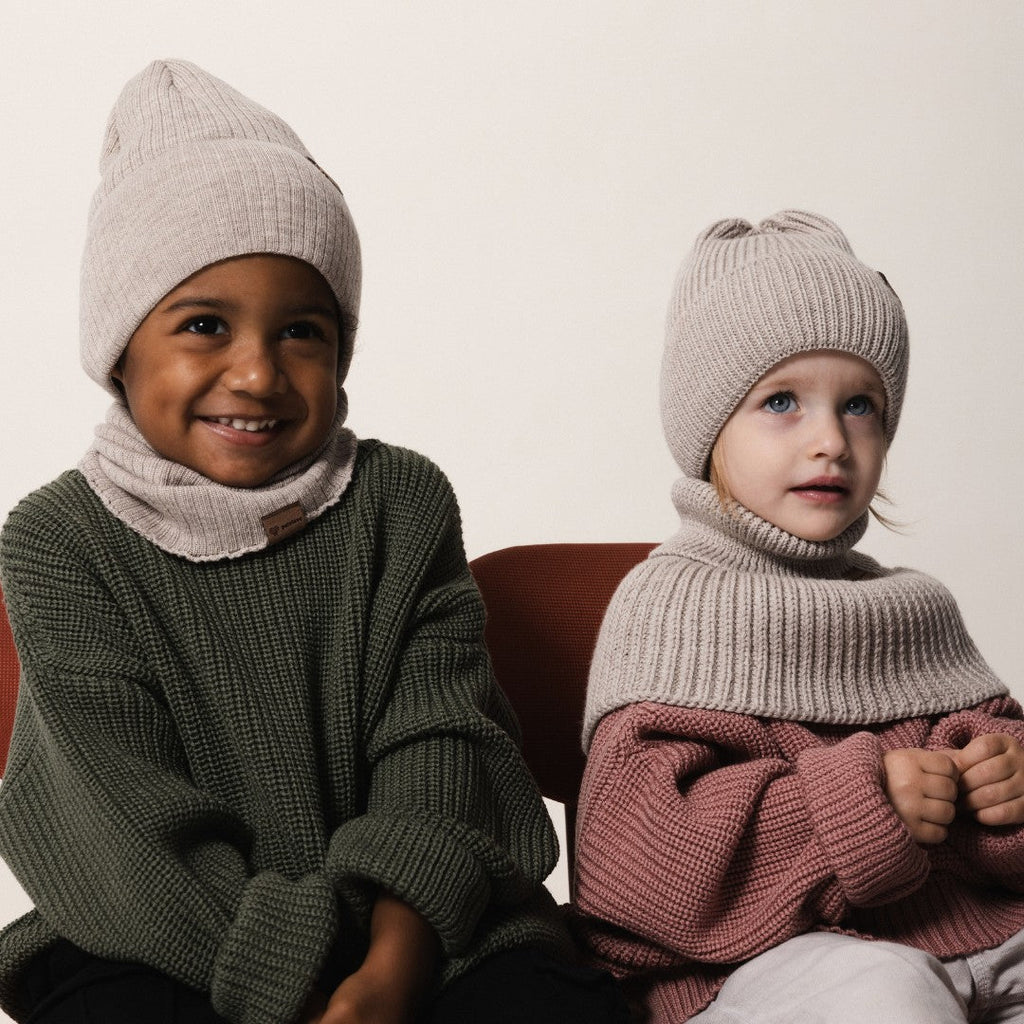 Kids 100% Merino Wool Beanie (Oat) - Tiny Tugz™