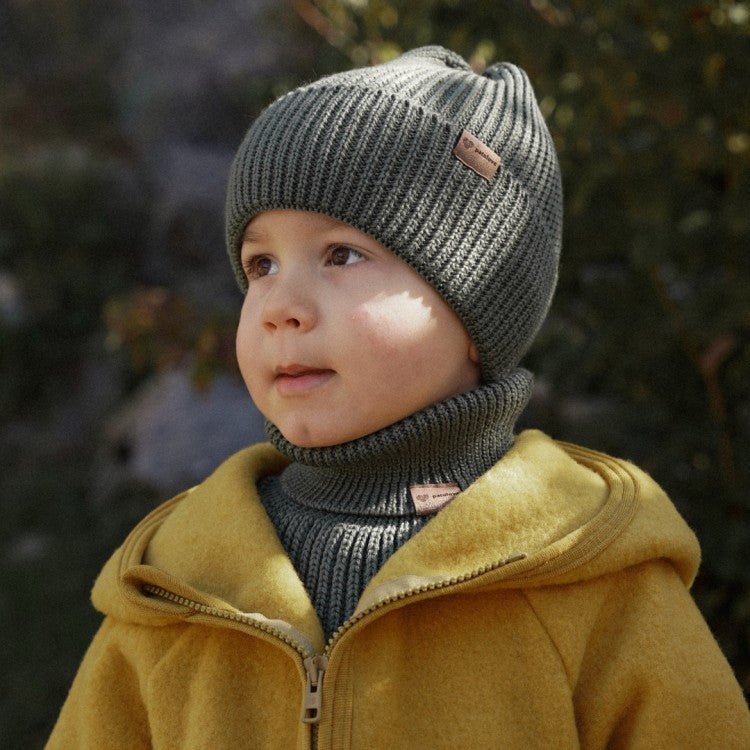 Kids 100% Merino Wool Beanie (Olive) - Tiny Tugz™
