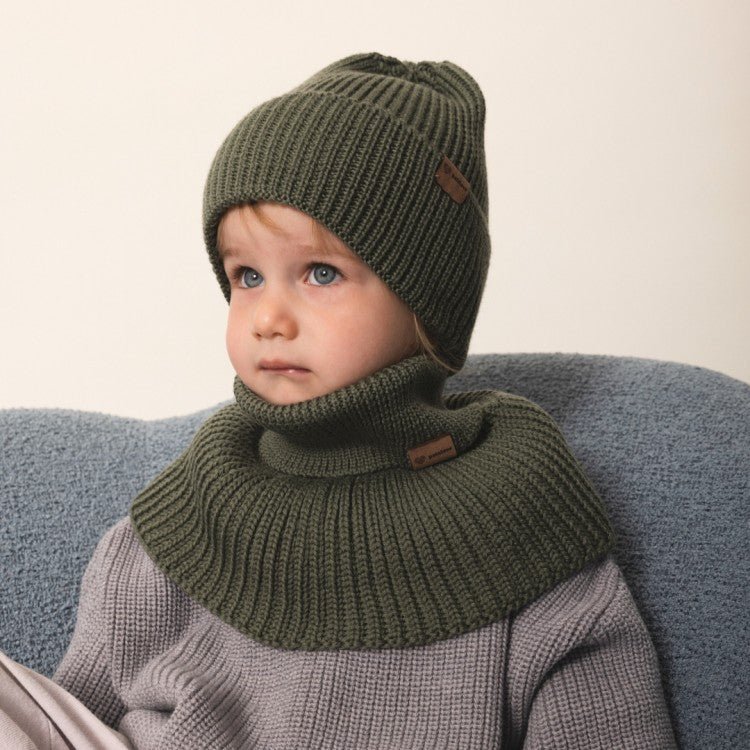 Kids 100% Merino Wool Beanie (Olive) - Tiny Tugz™