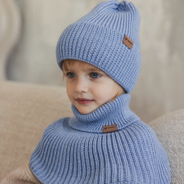 Kids 100% Merino Wool Beanie (Sky Blue) - Tiny Tugz™