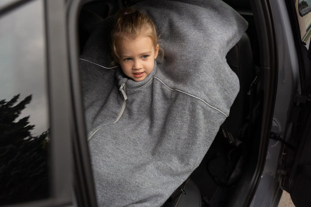 Kids 100% Merino Wool Car Poncho – Car Seat Safe (Bunny) - Tiny Tugz™