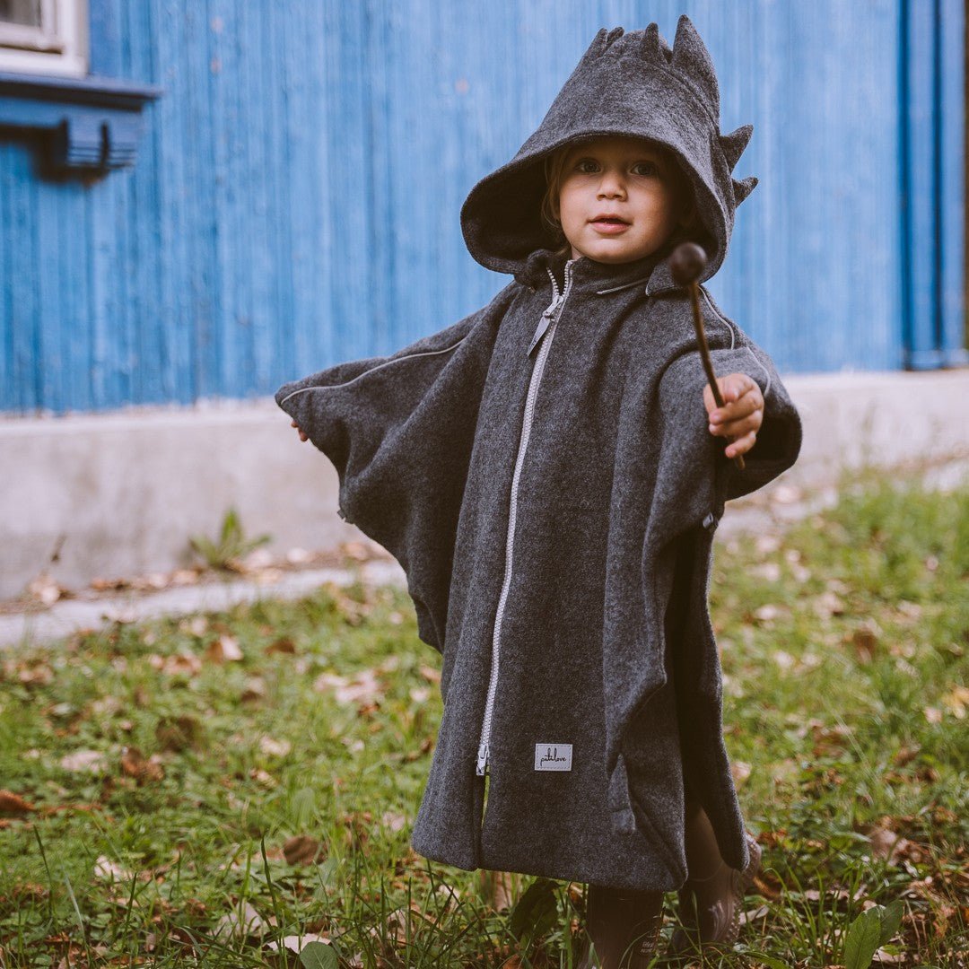 Kids 100% Merino Wool Car Poncho – Car Seat Safe (Dragon) - Tiny Tugz™