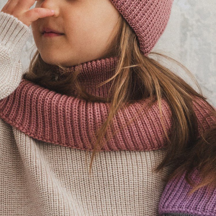 Kids 100% Merino Wool Tube Scarf (Blush) - Tiny Tugz™