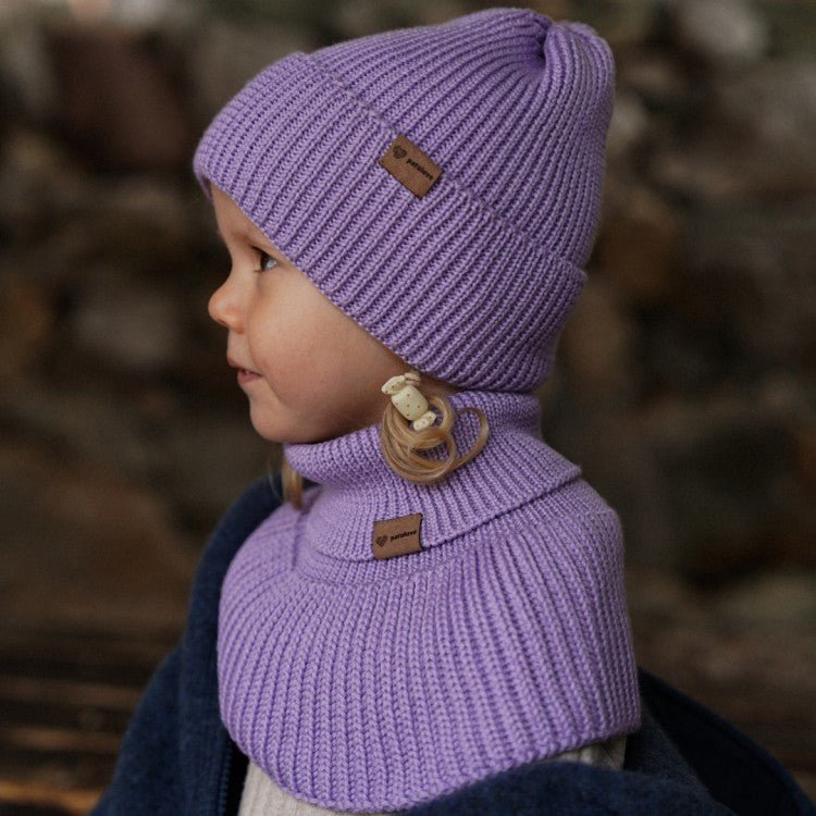 Kids 100% Merino Wool Tube Scarf (Lavender) - Tiny Tugz™