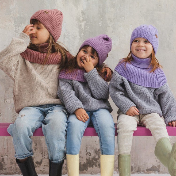 Kids 100% Merino Wool Tube Scarf (Lilac) - Tiny Tugz™