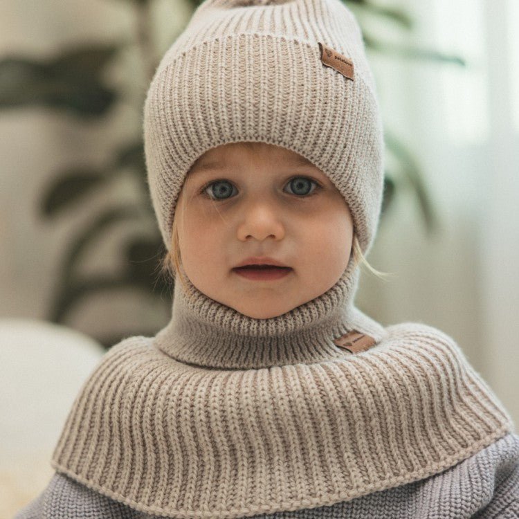 Kids 100% Merino Wool Tube Scarf (Oat) - Tiny Tugz™