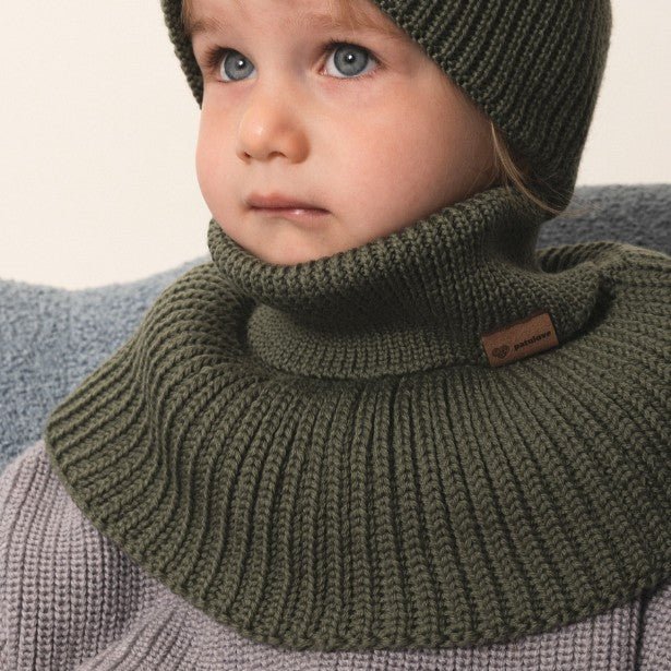Kids 100% Merino Wool Tube Scarf (Olive) - Tiny Tugz™