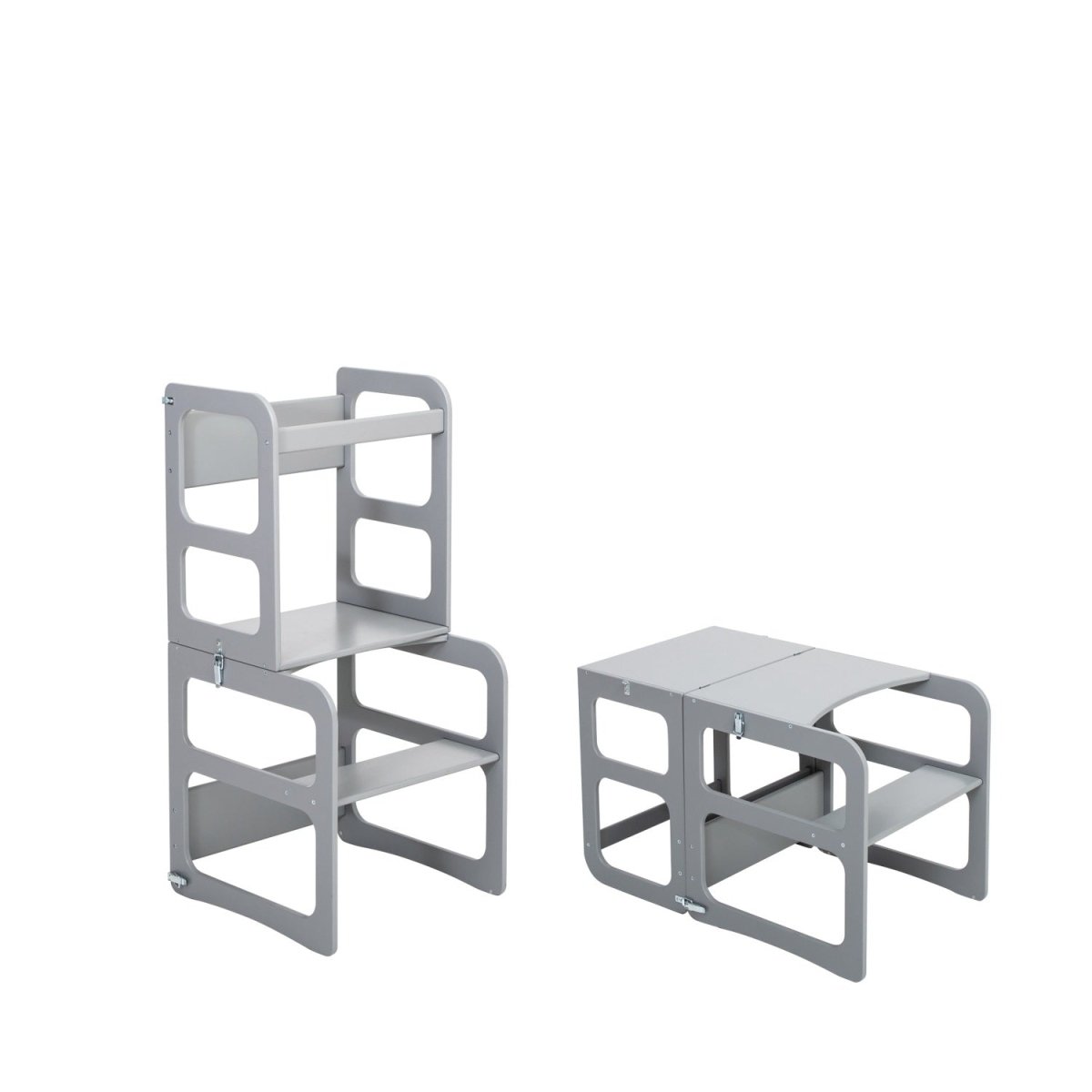 Kids 2-in-1 Convertible Kitchen Tower & Table Set – Montessori Style - Tiny Tugz™