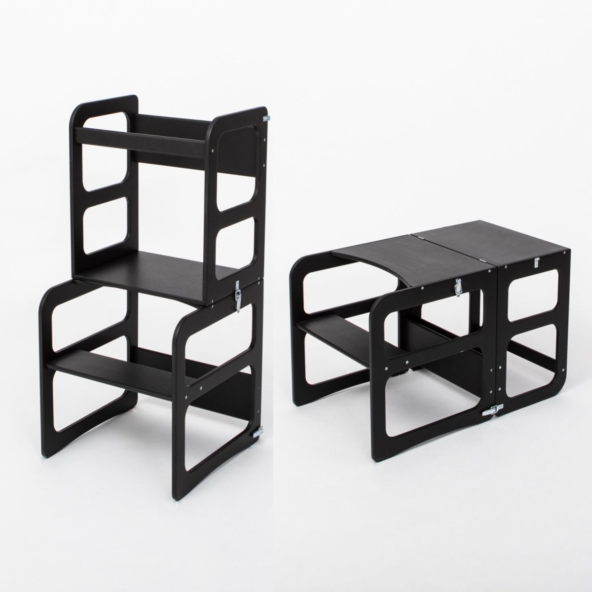 Kids 2-in-1 Convertible Kitchen Tower & Table Set – Montessori Style - Tiny Tugz™