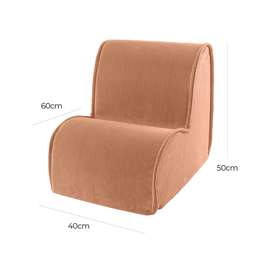 Kids Armchair - Corduroy, 40 x 60 x 50 cm (Brick) - Tiny Tugz™
