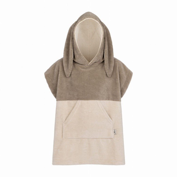 Kids Bamboo & Cotton Blend Poncho (Beige Bunny) - Tiny Tugz™