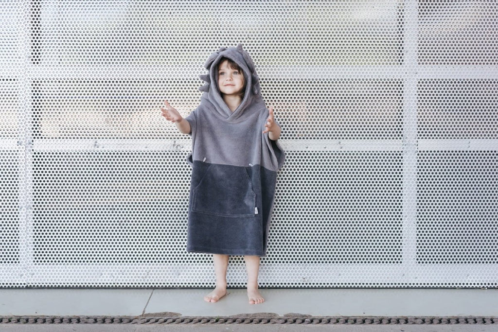 Kids Bamboo & Cotton Blend Poncho (Dragon) - Tiny Tugz™