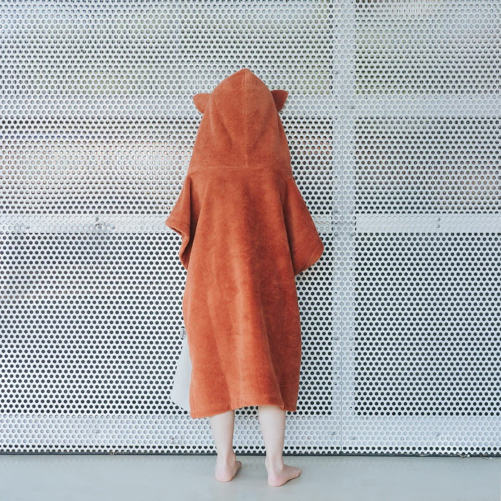 Kids Bamboo & Cotton Blend Poncho (Fox) - Tiny Tugz™