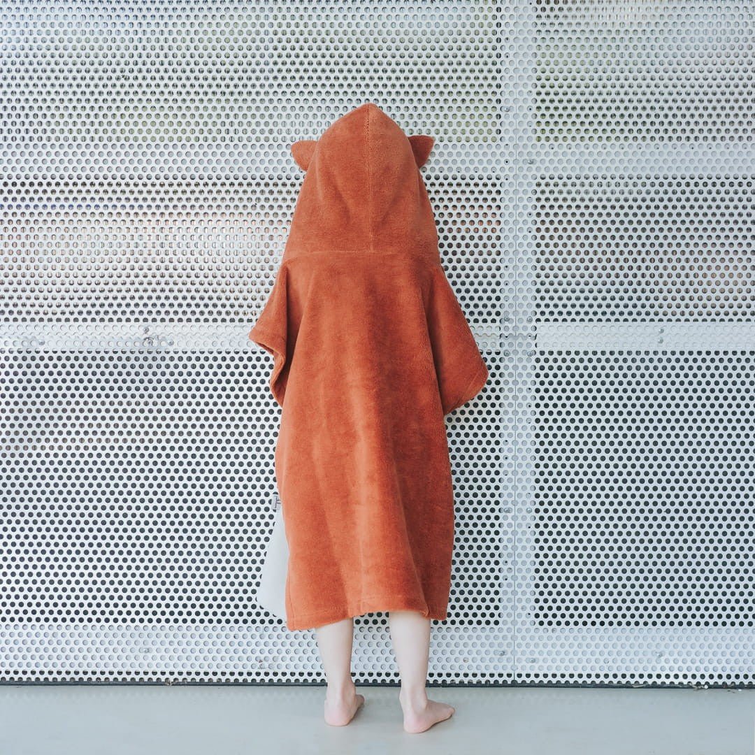 Kids Bamboo & Cotton Blend Poncho (Fox) - Tiny Tugz™