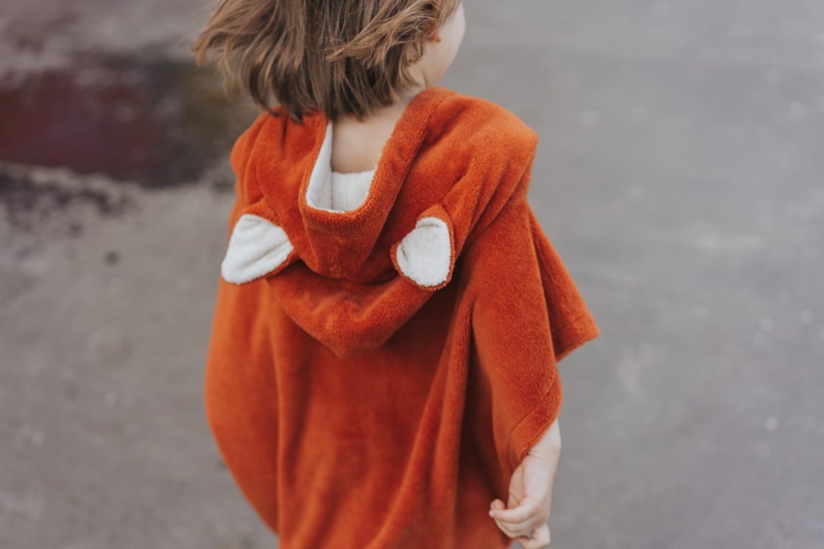 Kids Bamboo & Cotton Blend Poncho (Fox) - Tiny Tugz™