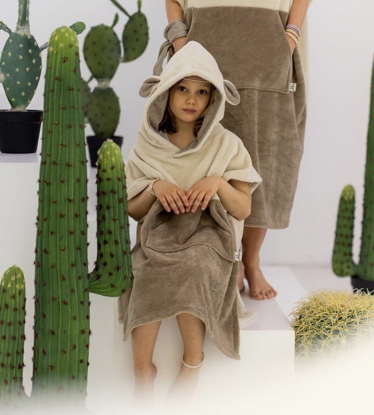 Kids Bamboo & Cotton Blend Poncho (Sheep) - Tiny Tugz™