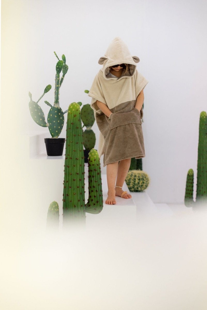 Kids Bamboo & Cotton Blend Poncho (Sheep) - Tiny Tugz™