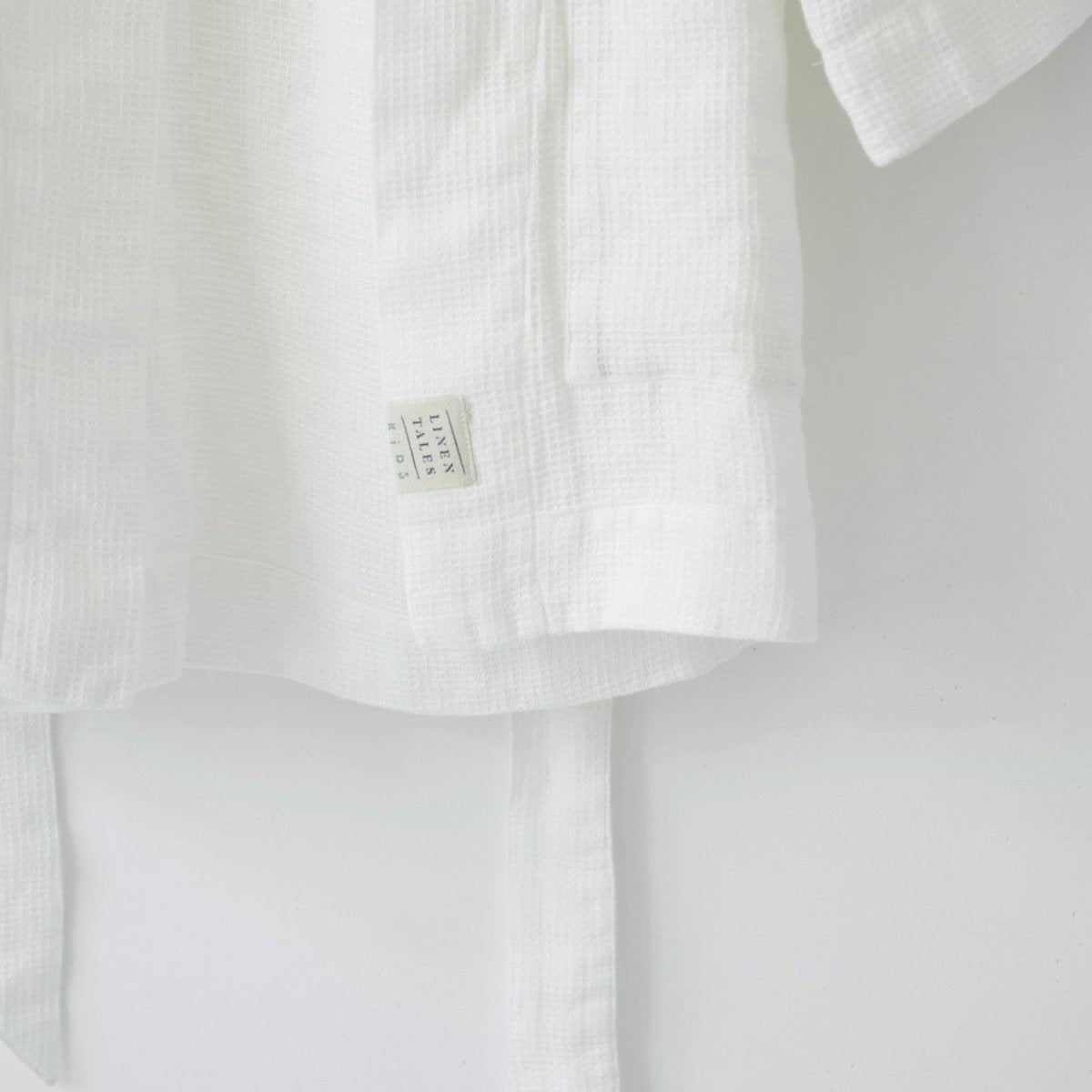 Kids’ Bathrobe (White) – 100% Waffle Linen, Handmade - Tiny Tugz™