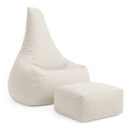 Kids Bean Bag with Footrest Tearo - Indoor & Outdoor, Water-Repellent (Beige) - Tiny Tugz™
