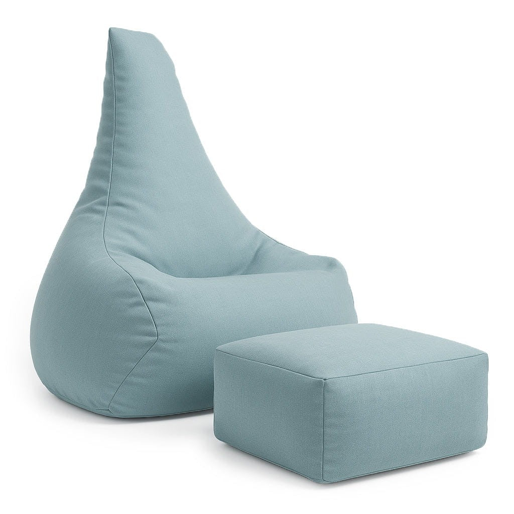 Kids Bean Bag with Footrest Tearo - Indoor & Outdoor, Water-Repellent (Sky Blue) - Tiny Tugz™