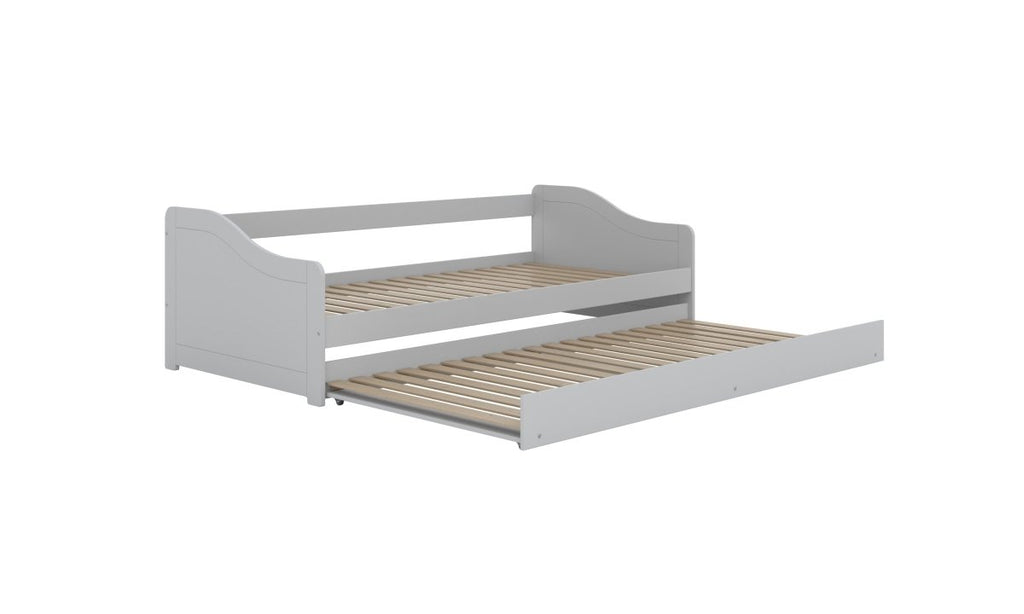 Kids' Bed Blanka 200x90 with Pull-Out Guest Bed - White - Tiny Tugz™