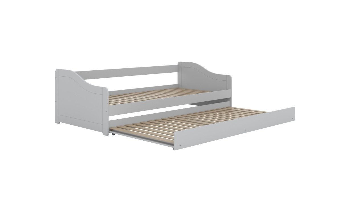 Kids' Bed Blanka 200x90 with Pull-Out Guest Bed - White - Tiny Tugz™