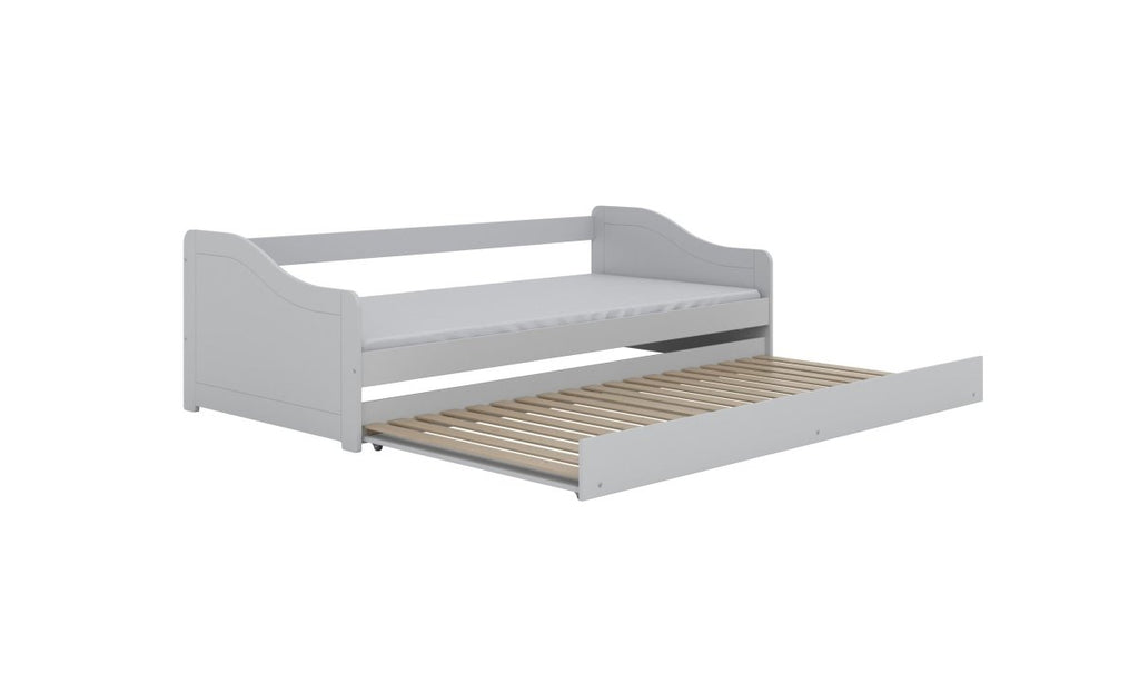 Kids' Bed Blanka 200x90 with Pull-Out Guest Bed - White - Tiny Tugz™