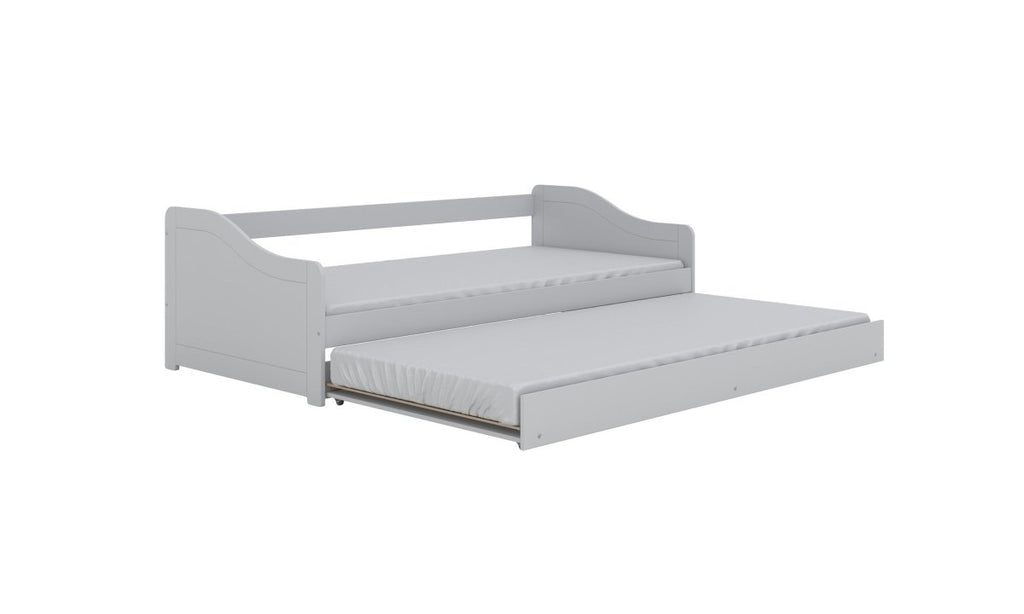 Kids' Bed Blanka 200x90 with Pull-Out Guest Bed - White - Tiny Tugz™