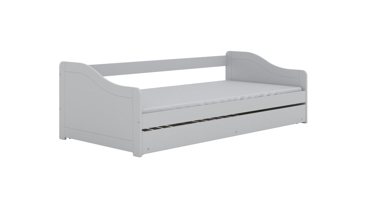 Kids' Bed Blanka 200x90 with Pull-Out Guest Bed - White - Tiny Tugz™