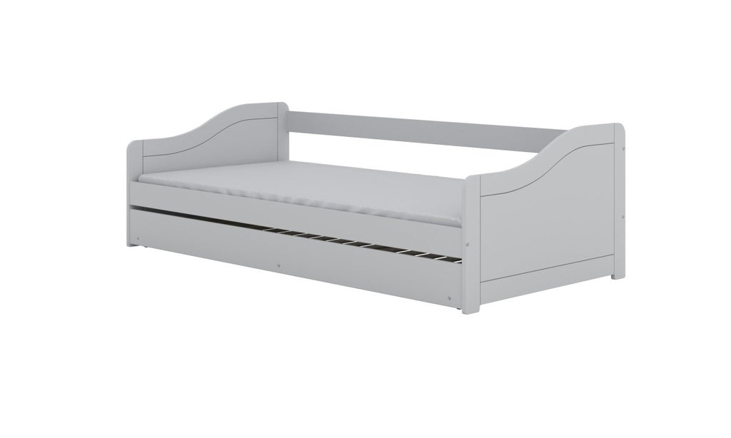Kids' Bed Blanka 200x90 with Pull-Out Guest Bed - White - Tiny Tugz™
