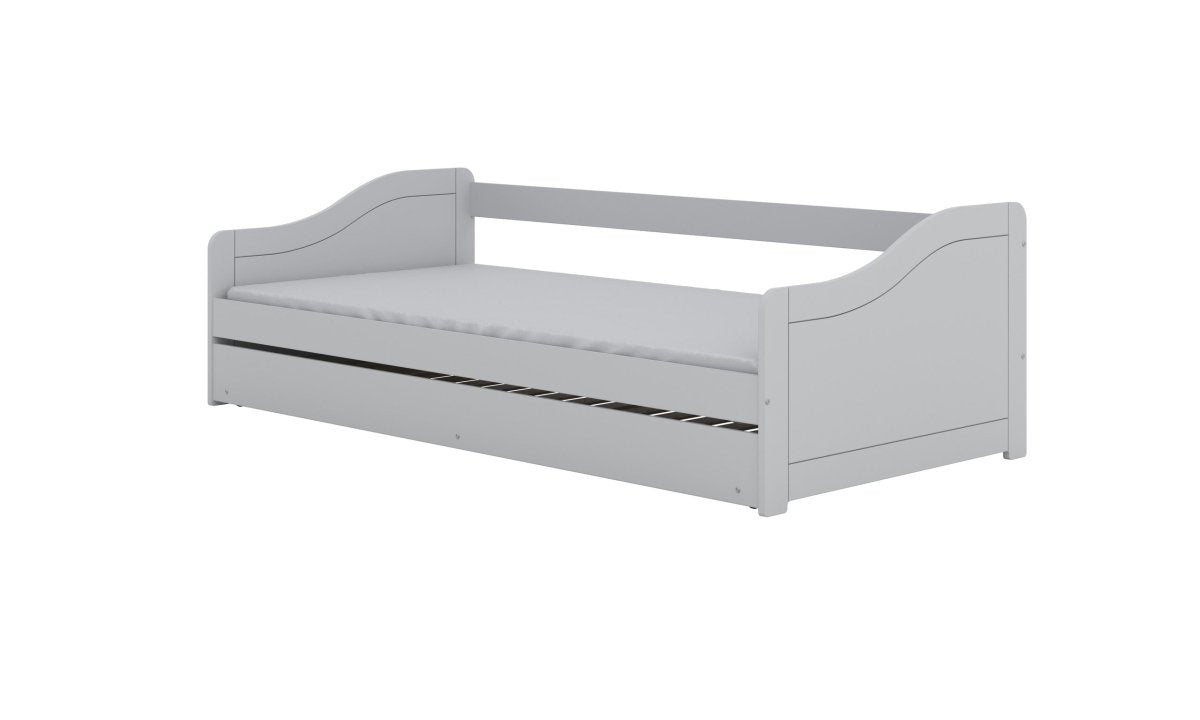Kids' Bed Blanka 200x90 with Pull-Out Guest Bed - White - Tiny Tugz™
