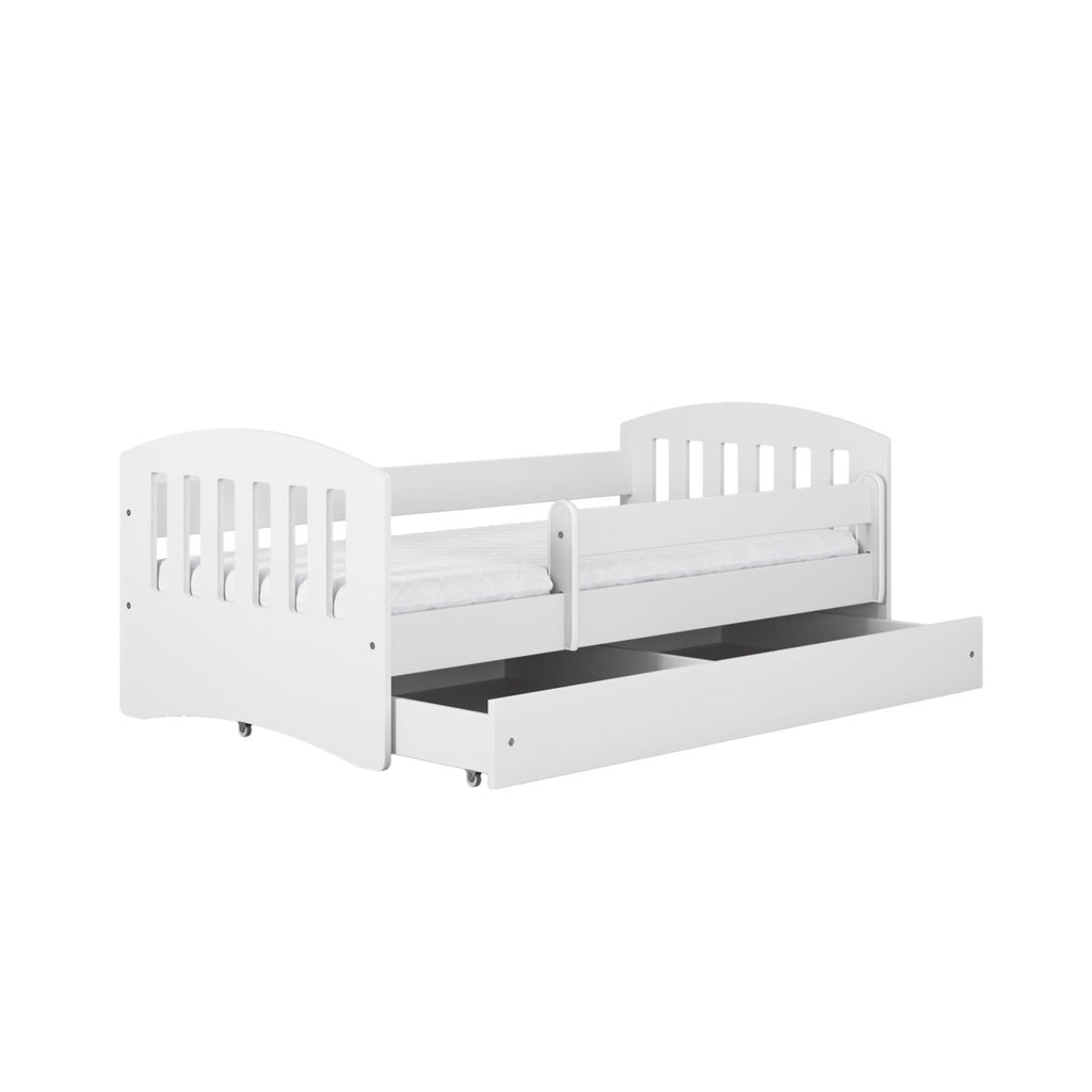 Kids' Bed Classic 1 with Guardrail - Optional Drawer - White - Tiny Tugz™