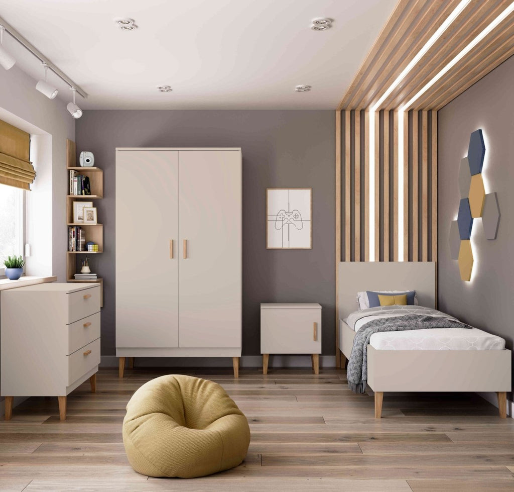 Kids' Bed Kubi 180x80 - Solid Oak Details - Cashmere - Tiny Tugz™