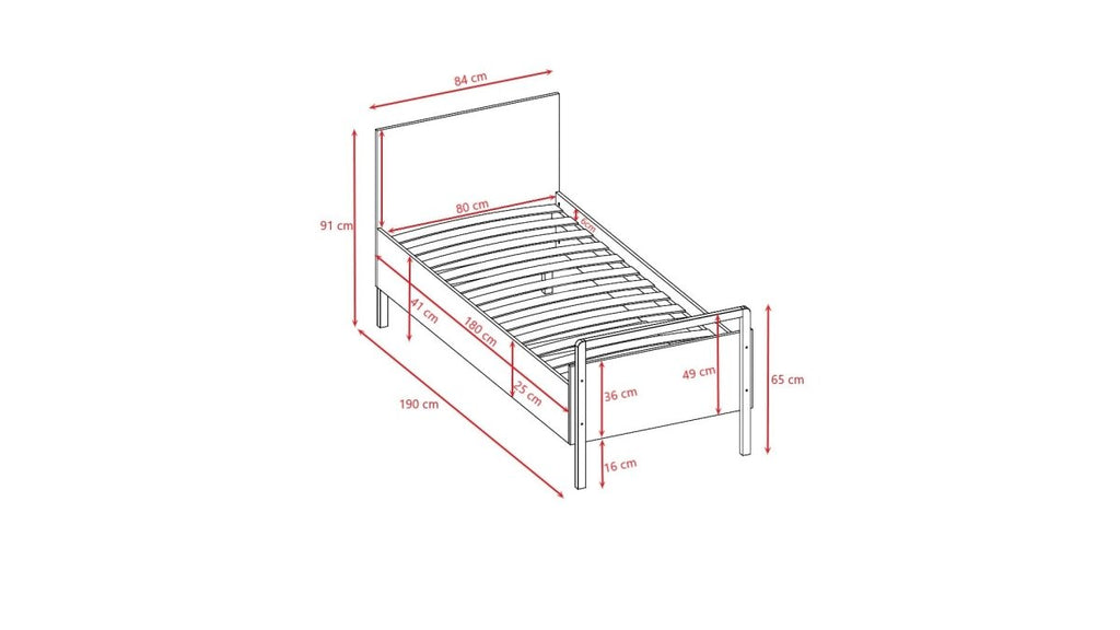 Kids' Bed Victor 180x80 - White & Solid Oak - Tiny Tugz™