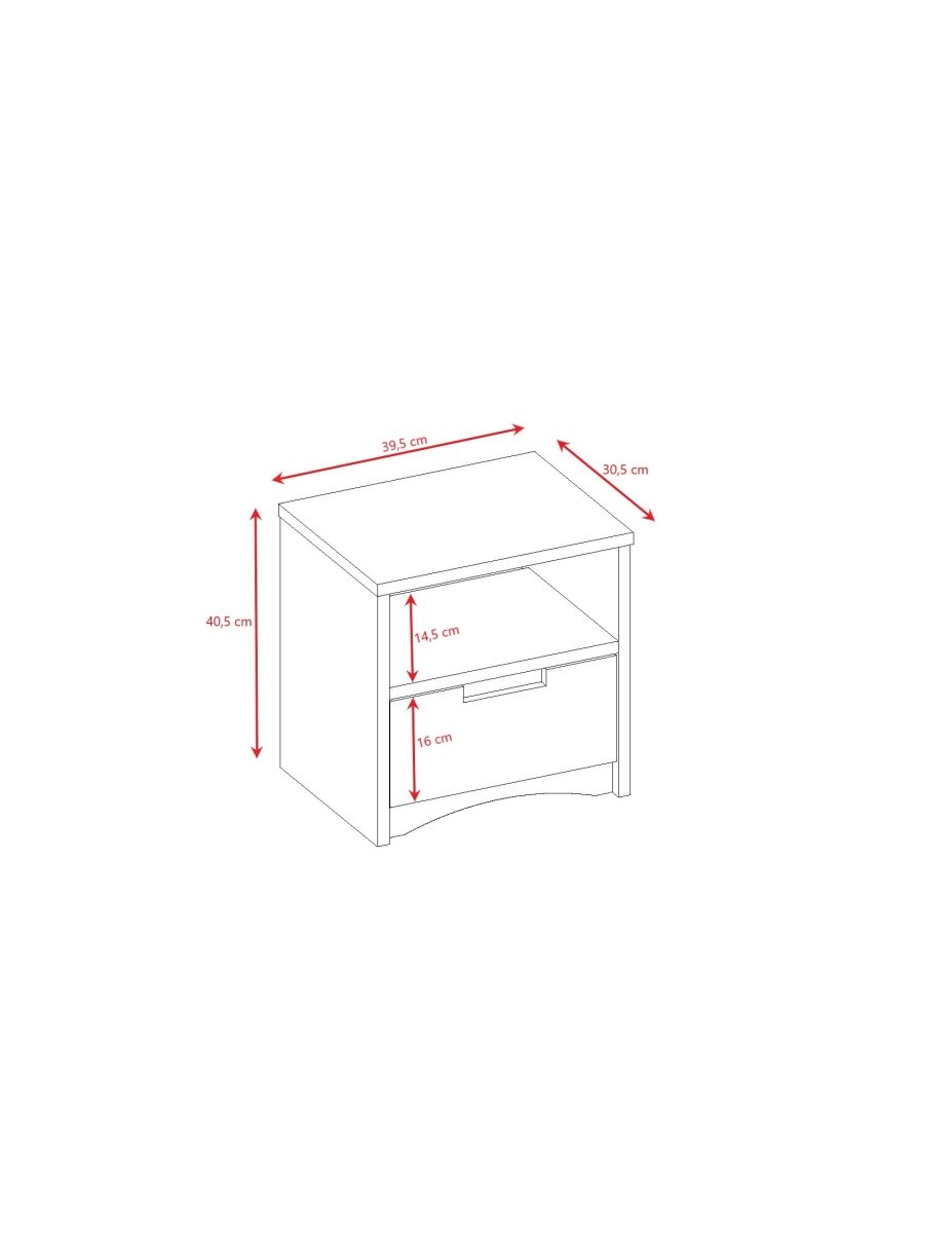 Kids' Bedside Table Classic with Drawer - White - Tiny Tugz™