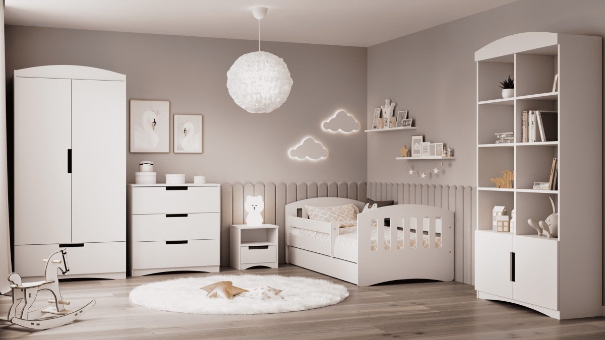 Kids' Bedside Table Classic with Drawer - White - Tiny Tugz™