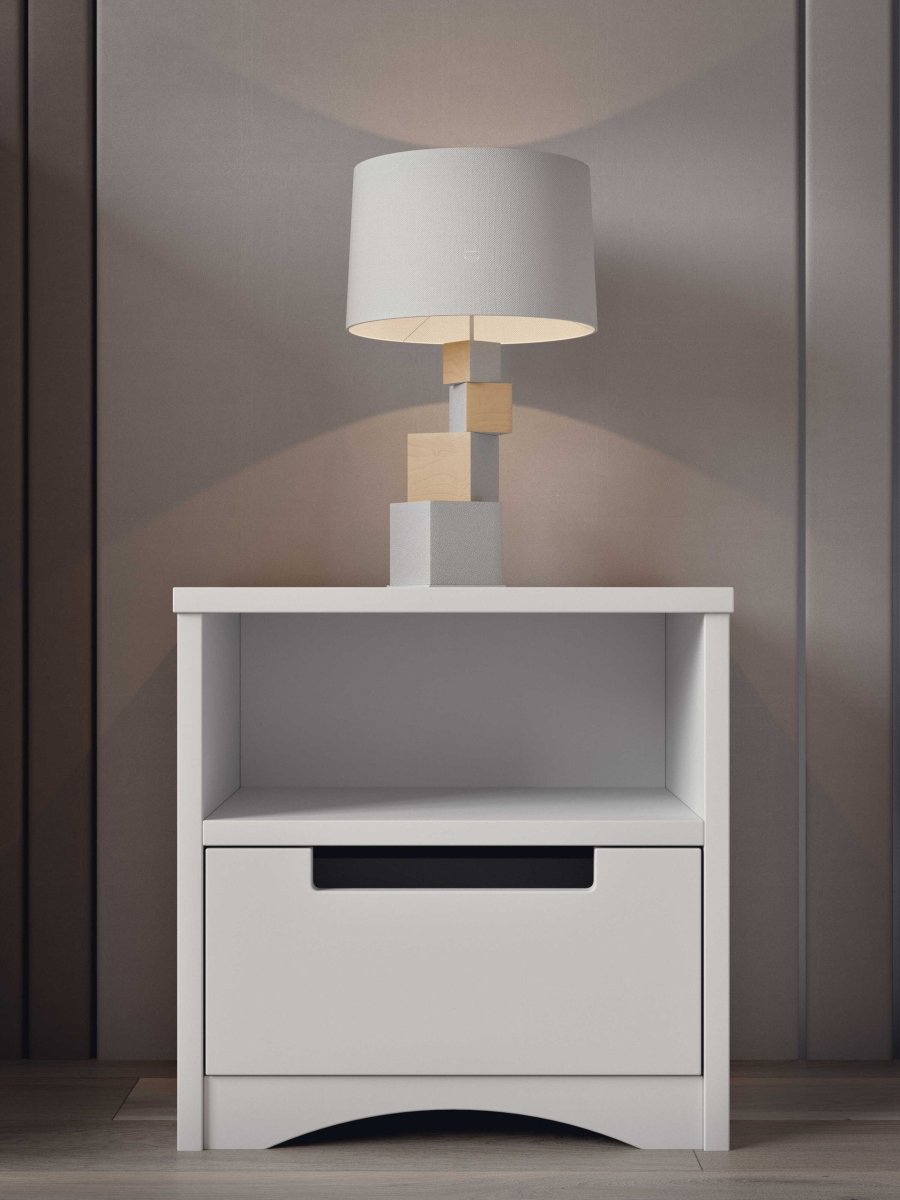 Kids' Bedside Table Classic with Drawer - White - Tiny Tugz™