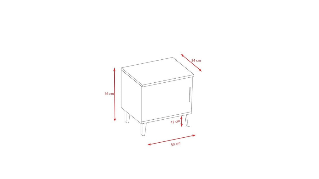Kids' Bedside Table Kubi - Solid Oak Legs - Cashmere - Tiny Tugz™