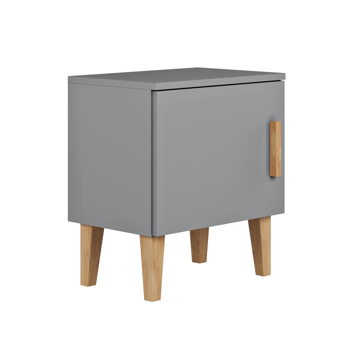Kids' Bedside Table Kubi - Solid Oak Legs - Grey - Tiny Tugz™
