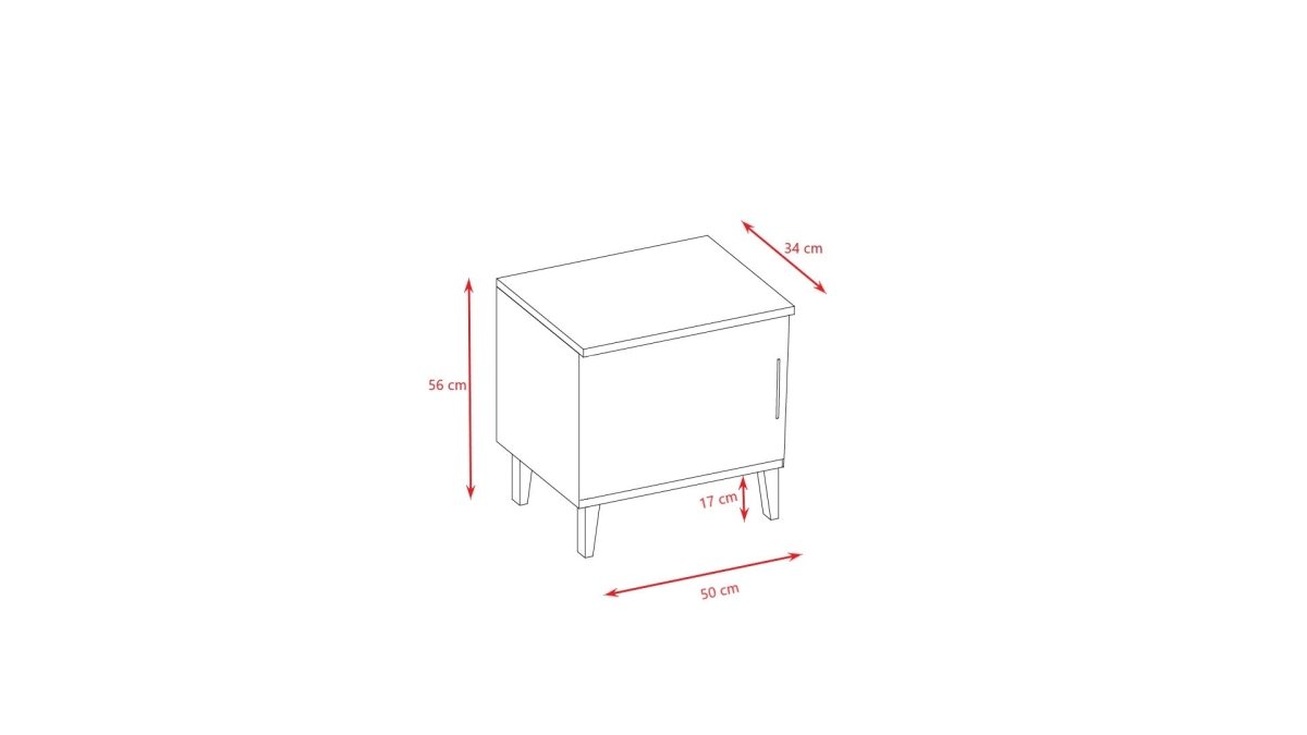 Kids' Bedside Table Kubi - Solid Oak Legs - Grey - Tiny Tugz™