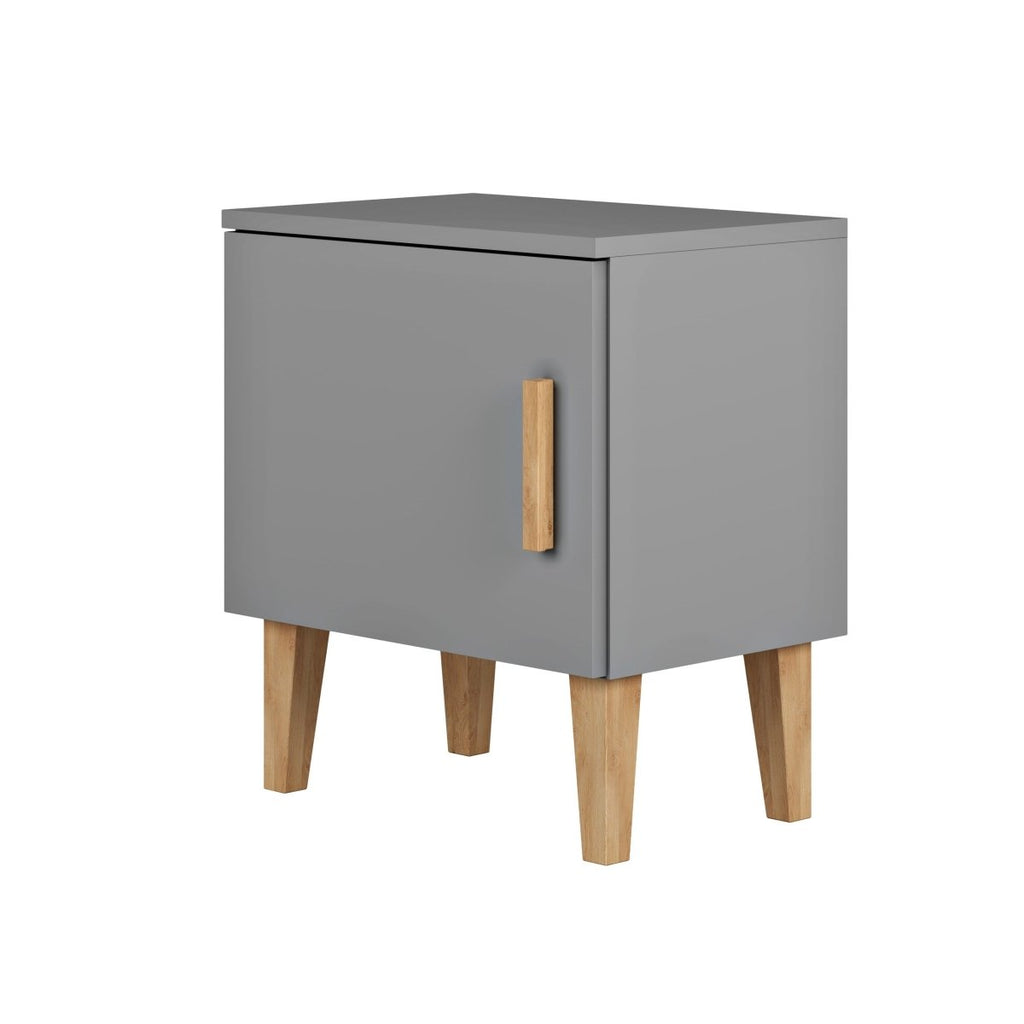 Kids' Bedside Table Kubi - Solid Oak Legs - Grey - Tiny Tugz™