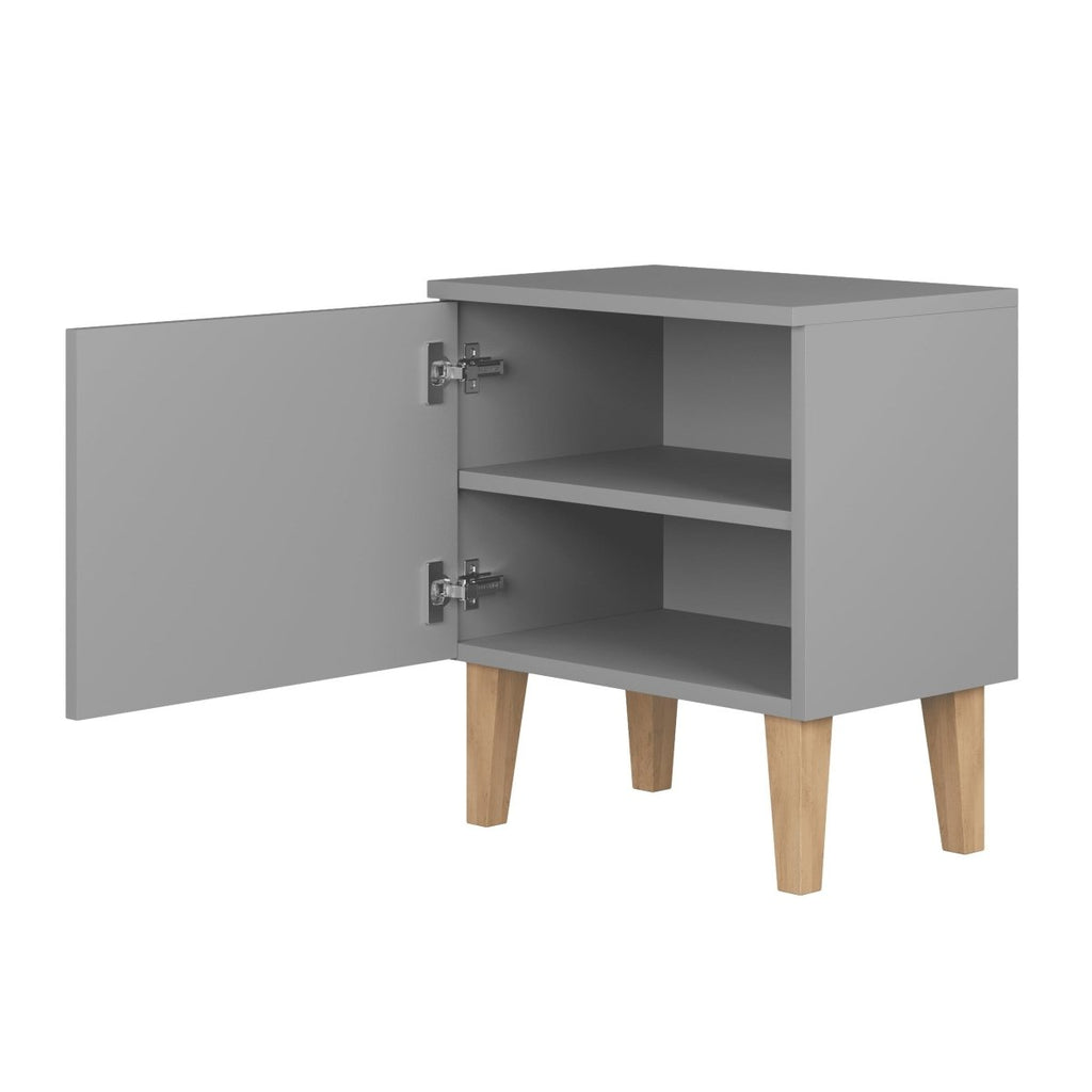Kids' Bedside Table Kubi - Solid Oak Legs - Grey - Tiny Tugz™