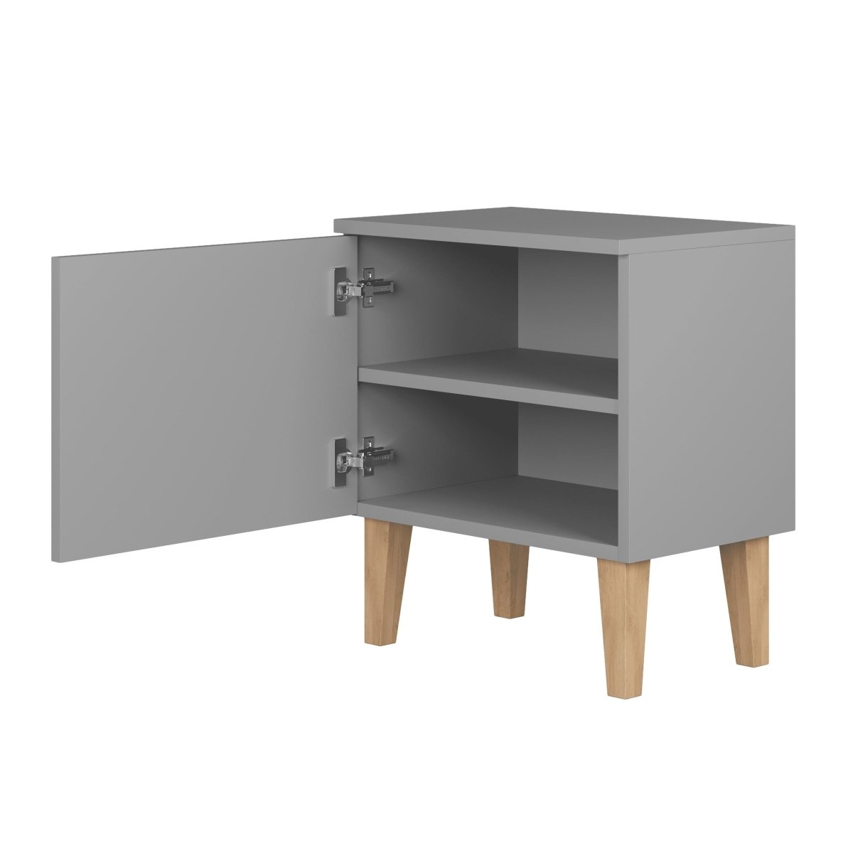 Kids' Bedside Table Kubi - Solid Oak Legs - Grey - Tiny Tugz™
