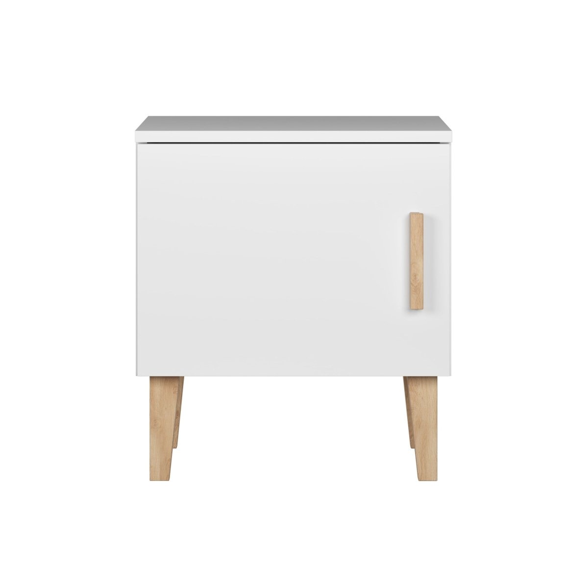 Kids' Bedside Table Kubi - Solid Oak Legs - White - Tiny Tugz™