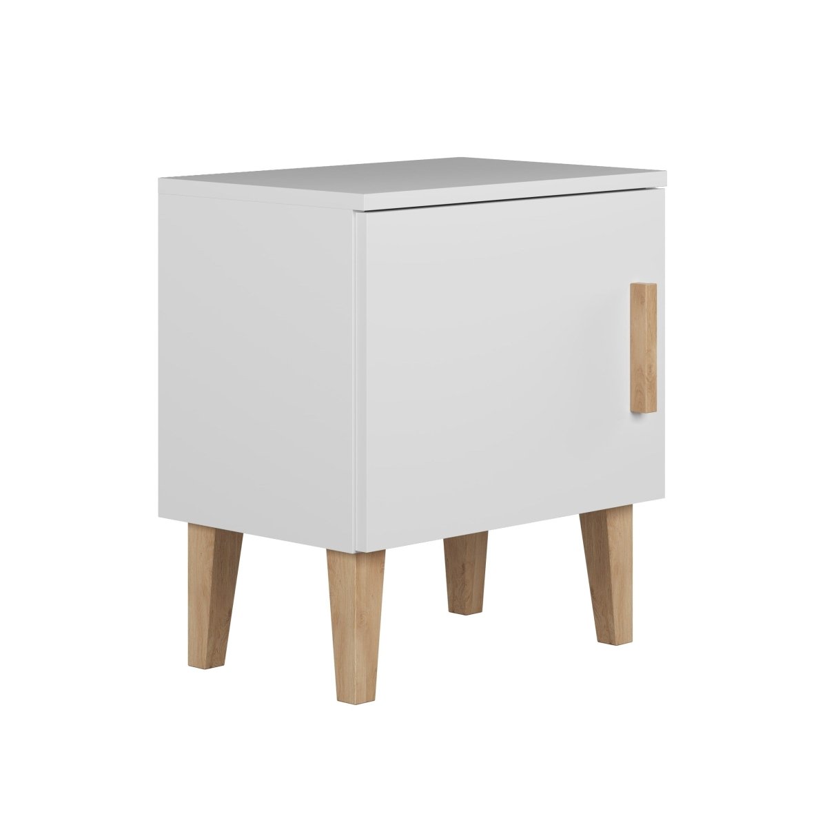 Kids' Bedside Table Kubi - Solid Oak Legs - White - Tiny Tugz™