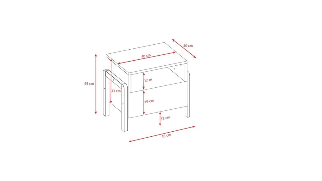 Kids' Bedside Table Victor - White & Solid Oak - Tiny Tugz™